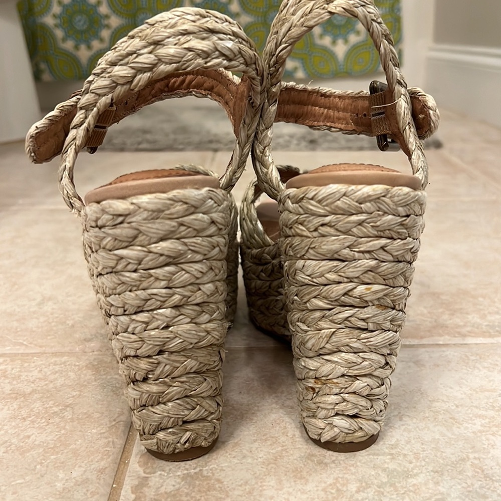 Corso Como rattan espadrille wedges size 7.5 - Picture 3 of 7